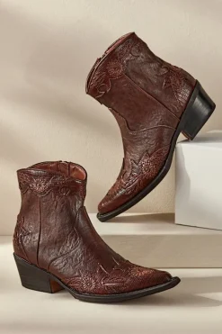 Soft Surroundings Matisse Savanna Embossed Bootie Brown