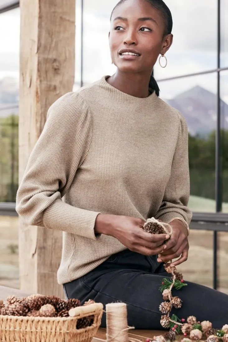 Sale Soft Surroundings Melina Waffle Pullover