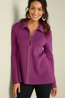 New Soft Surroundings Meria Zip Cardi
