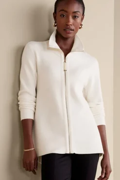 New Soft Surroundings Meria Zip Cardi