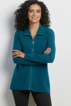 New Soft Surroundings Meria Zip Cardi