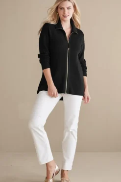 New Soft Surroundings Meria Zip Cardi