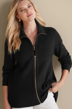 New Soft Surroundings Meria Zip Cardi