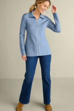 New Soft Surroundings Meria Zip Cardi