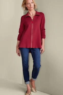 New Soft Surroundings Meria Zip Cardi