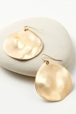 Clearance Soft Surroundings Meza Hammered Disc Earrings Gold