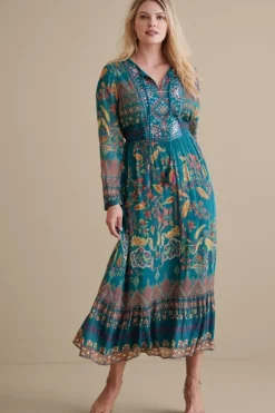 Clearance Soft Surroundings Mirapani Dress AyalettaBlue