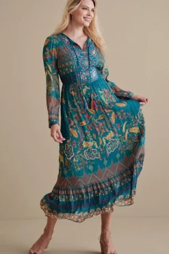 Clearance Soft Surroundings Mirapani Dress AyalettaBlue