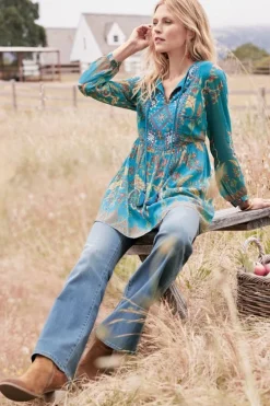 Soft Surroundings Mirapani Tunic AyalettaBlue