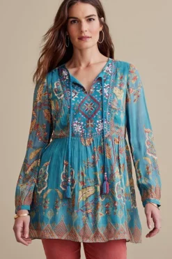Soft Surroundings Mirapani Tunic AyalettaBlue