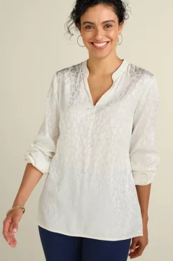 Sale Soft Surroundings Mirasol Jacquard Tunic IvoryPearl