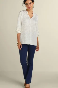 Sale Soft Surroundings Mirasol Jacquard Tunic IvoryPearl