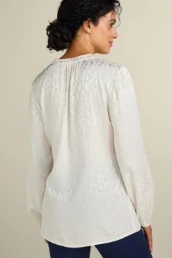 Sale Soft Surroundings Mirasol Jacquard Tunic IvoryPearl