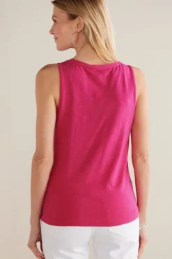 Soft Surroundings Mistral Supima Slub Tank PinkPeacock