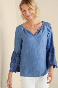Best Soft Surroundings Misty Tencel™ Shirt MediumWash