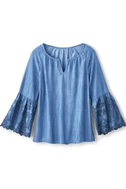 Best Soft Surroundings Misty Tencel™ Shirt MediumWash
