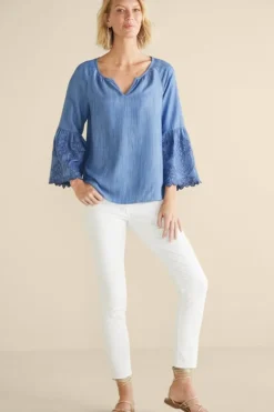 Best Soft Surroundings Misty Tencel™ Shirt MediumWash