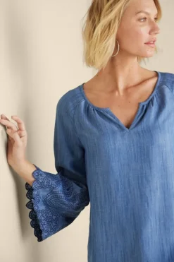 Best Soft Surroundings Misty Tencel™ Shirt MediumWash