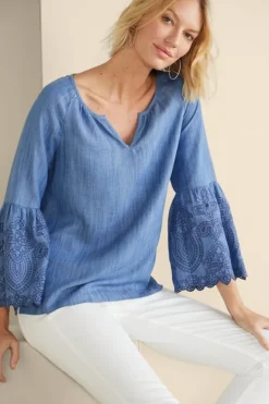 Best Soft Surroundings Misty Tencel™ Shirt MediumWash
