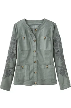 Discount Soft Surroundings Monterey Utility Jacket AgaveGreen