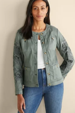Discount Soft Surroundings Monterey Utility Jacket AgaveGreen