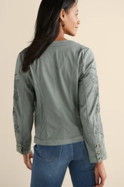 Discount Soft Surroundings Monterey Utility Jacket AgaveGreen
