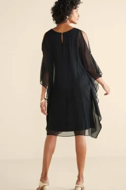 New Soft Surroundings Morlaix Silk Dress Black