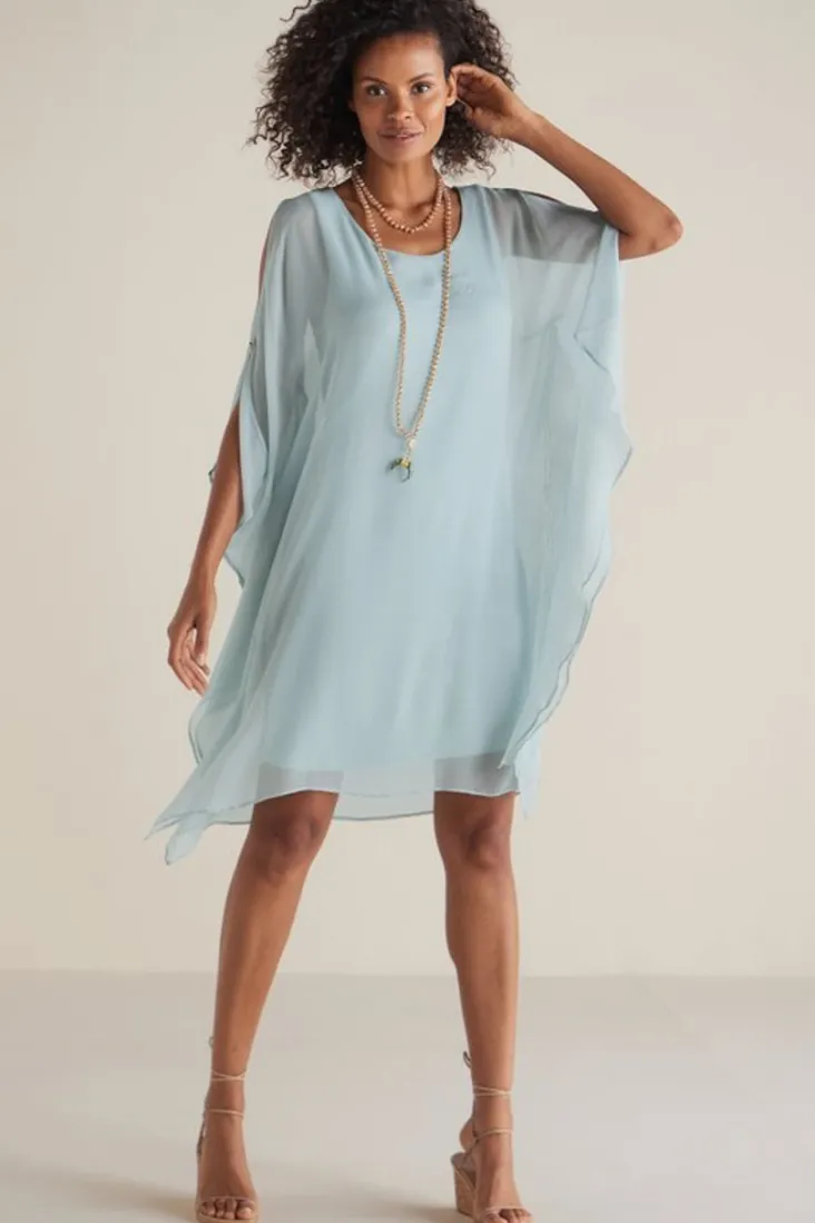 New Soft Surroundings Morlaix Silk Dress Black