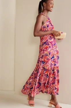 Clearance Soft Surroundings Nalani Gauze Maxi Dress IslandSunPaisleyCoral