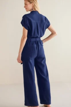 Hot Soft Surroundings Natasha Gauze Jumpsuit Navy