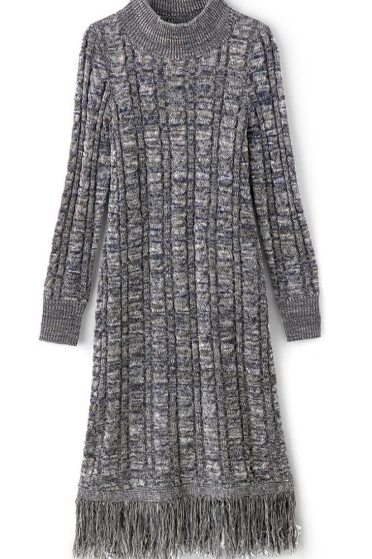 Outlet Soft Surroundings Neve Sweater Dress CharcoalGrey