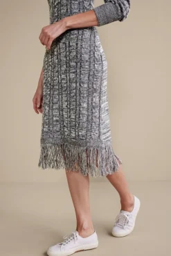 Outlet Soft Surroundings Neve Sweater Dress CharcoalGrey
