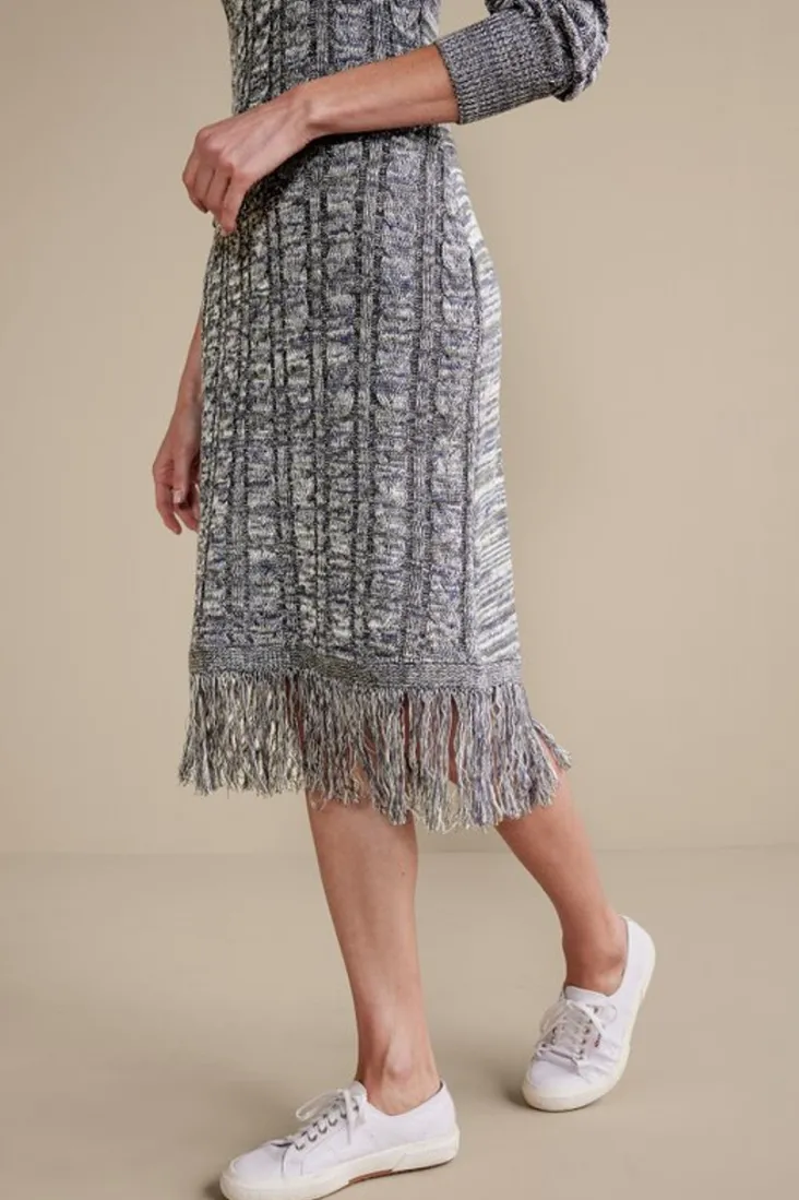 Outlet Soft Surroundings Neve Sweater Dress CharcoalGrey