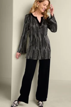 Discount Soft Surroundings Nevelle Tunic BlackLurexKnit