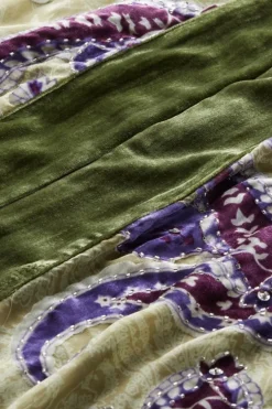 Discount Soft Surroundings Nomi Silk Blend Velvet Kimono Purple/GreenPaisley
