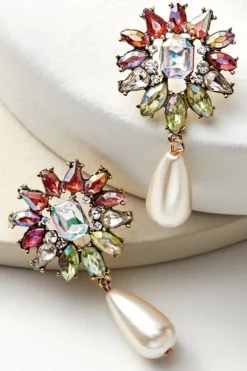 New Soft Surroundings Nova Crystal Earrings Multi