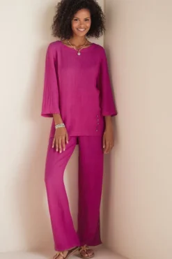 Best Soft Surroundings Oceo Gauze Wide-Leg Pants