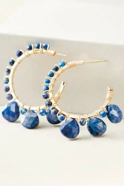 Outlet Soft Surroundings Odeta Hoop Earrings Lapis