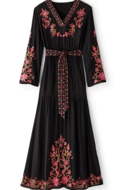 Discount Soft Surroundings Onyx Embellished Maxi Dress Black