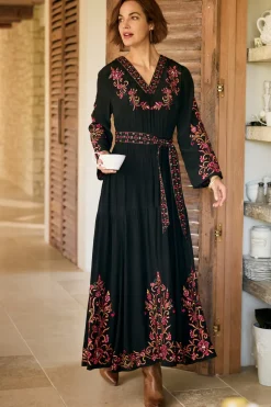 Discount Soft Surroundings Onyx Embellished Maxi Dress Black