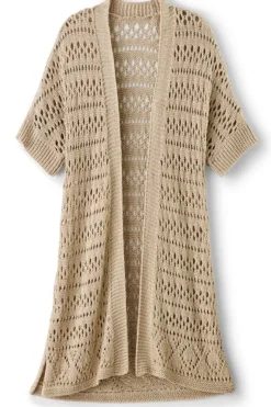 New Soft Surroundings Opaline Shimmer Cardigan Sesame