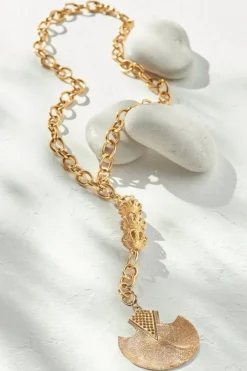 New Soft Surroundings Pacha Pendant Necklace Gold