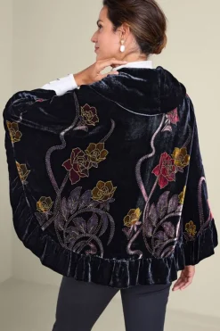 Clearance Soft Surroundings Palara Velvet Wrap BlackMulti