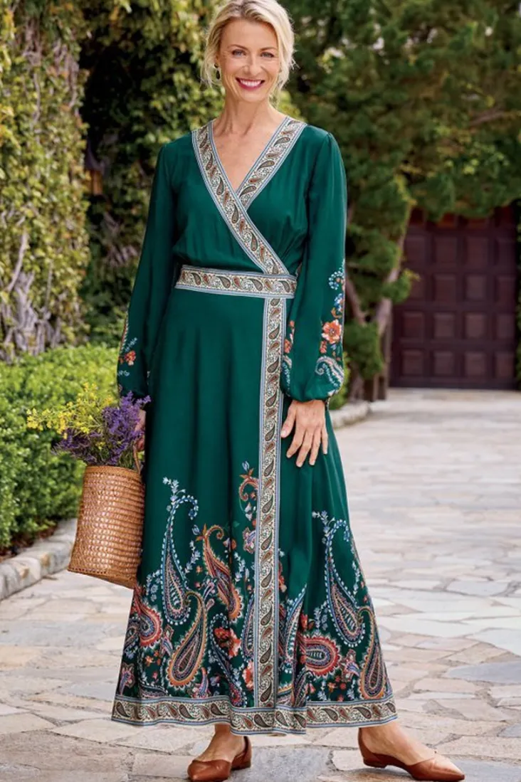 New Soft Surroundings Parry Maxi Dress TuscanScarf