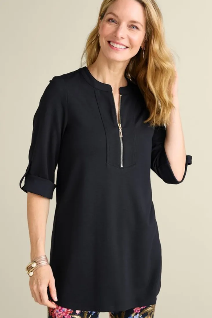 Sale Soft Surroundings Patricia Ponte Tunic Black