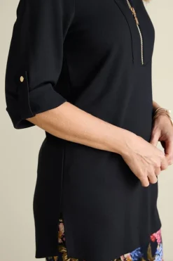 Sale Soft Surroundings Patricia Ponte Tunic Black
