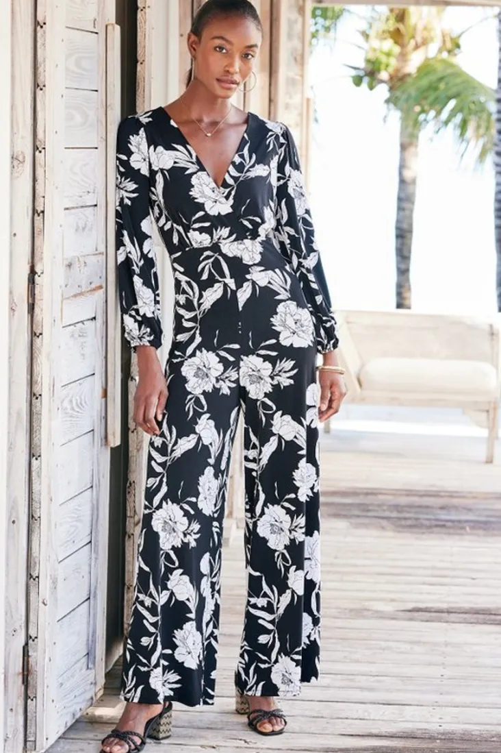 Hot Soft Surroundings Penelope Long Sleeve Jumpsuit