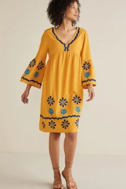 Clearance Soft Surroundings Petra Short Dress GoldenGlow