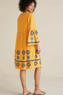 Clearance Soft Surroundings Petra Short Dress GoldenGlow