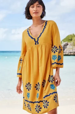Clearance Soft Surroundings Petra Short Dress GoldenGlow